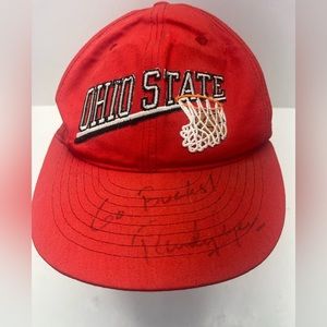RANDY AYERS Autographed OSU Basketball Hat Red - Made In USA